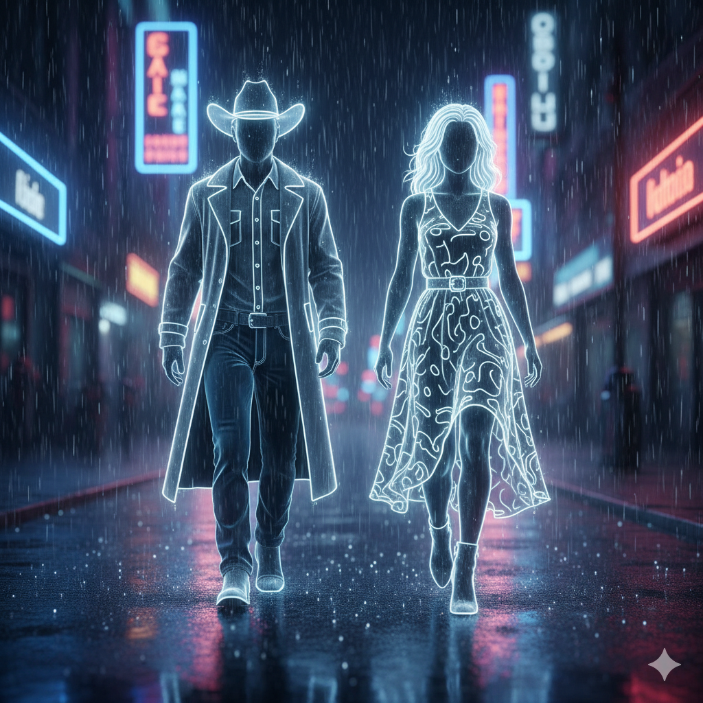 Neon Ghosts in the Rain