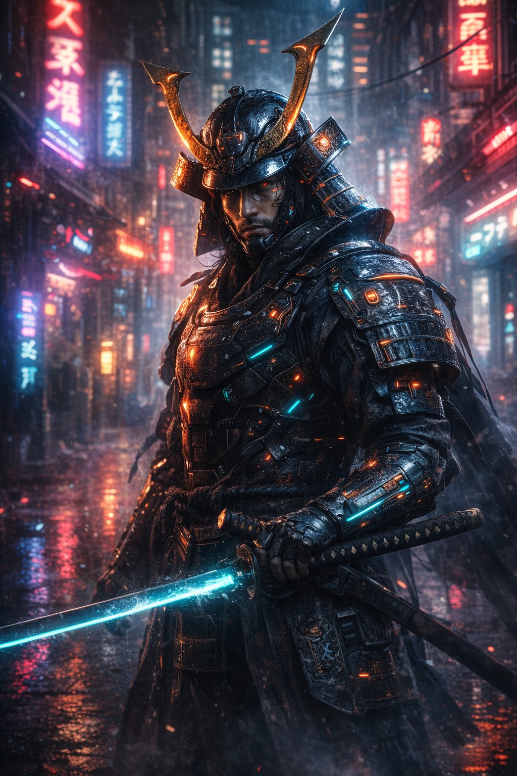 Ultra Realistic Cyberpunk Samurai Portrait Generator