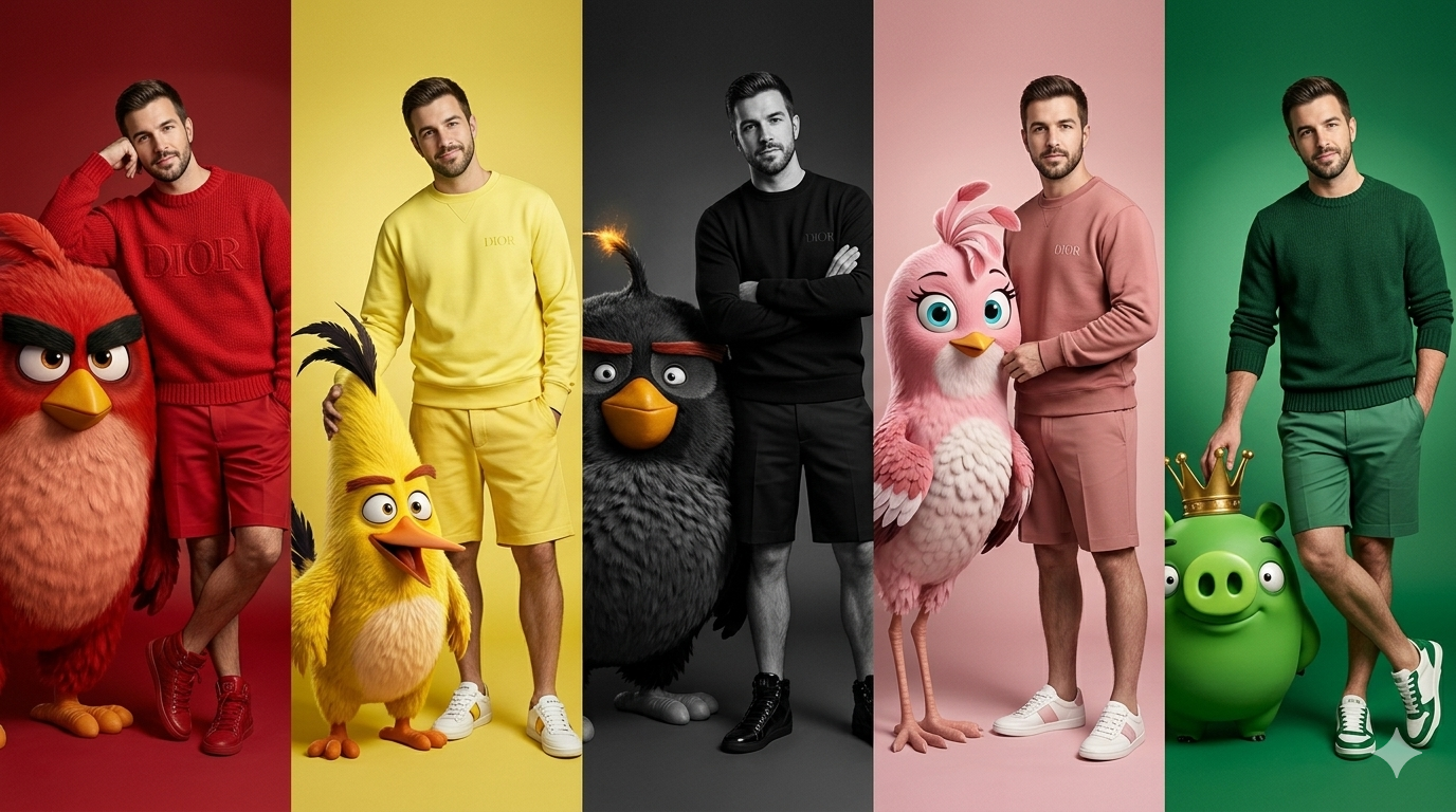 Luxury Monochrome Character Collab – Cinematic Fashion Portrait Series